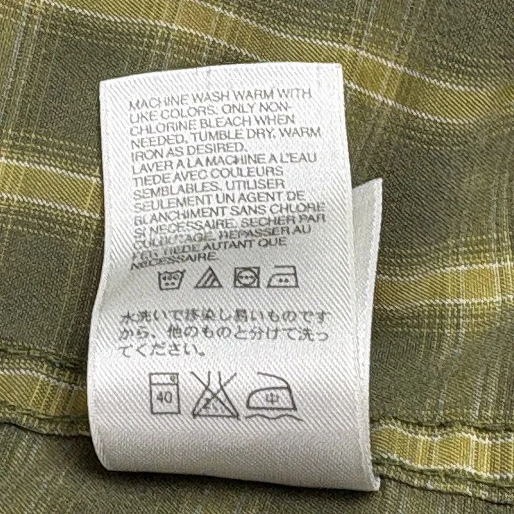 The North Face Shirt Men M Olive Plaid Button‎ Hiking Grunge Workwear Distressed